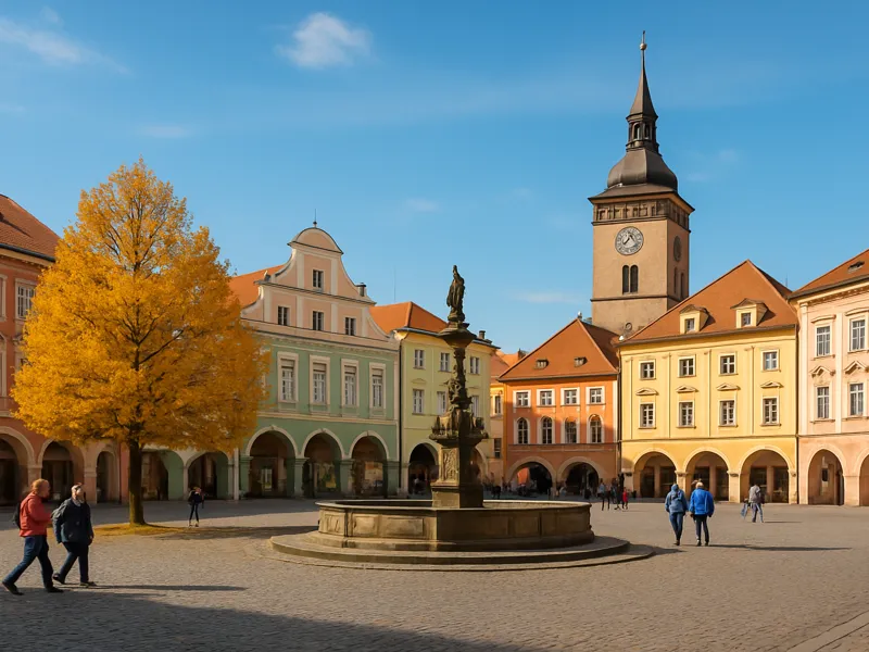 Valdštejnovo náměstí v Jičíně s barokní architekturou
