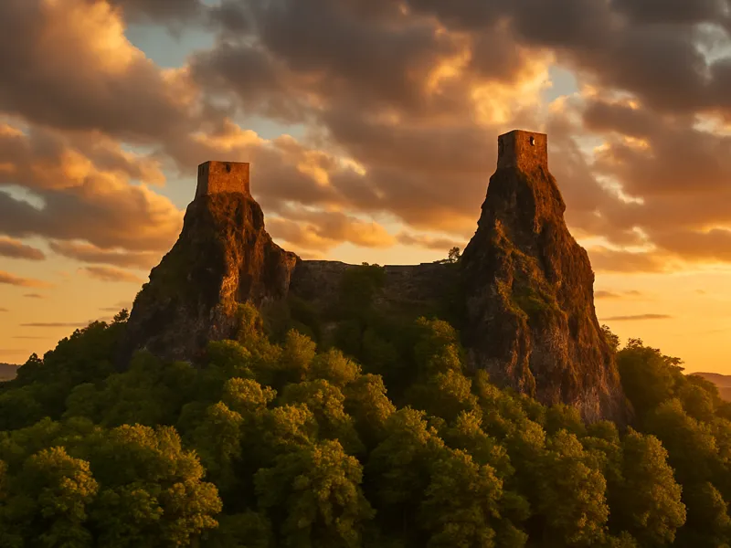 Ikonické dvojvěžové zříceniny hradu Trosky